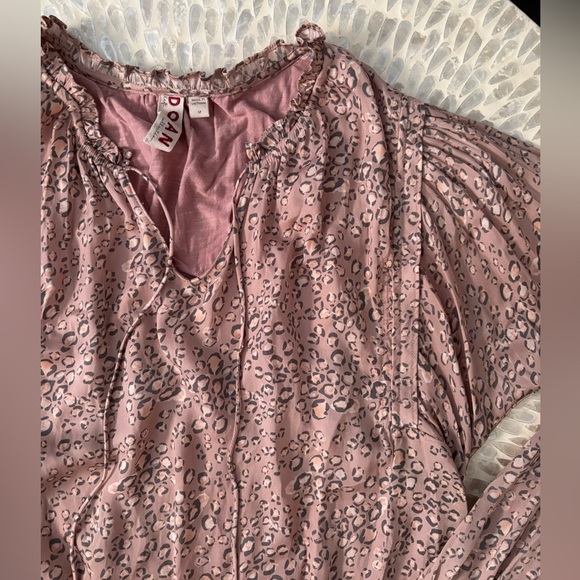 Anthropologie Dolan Miramar Leopard Print Top Blouse Pink Medium Women's - Picture 6 of 8